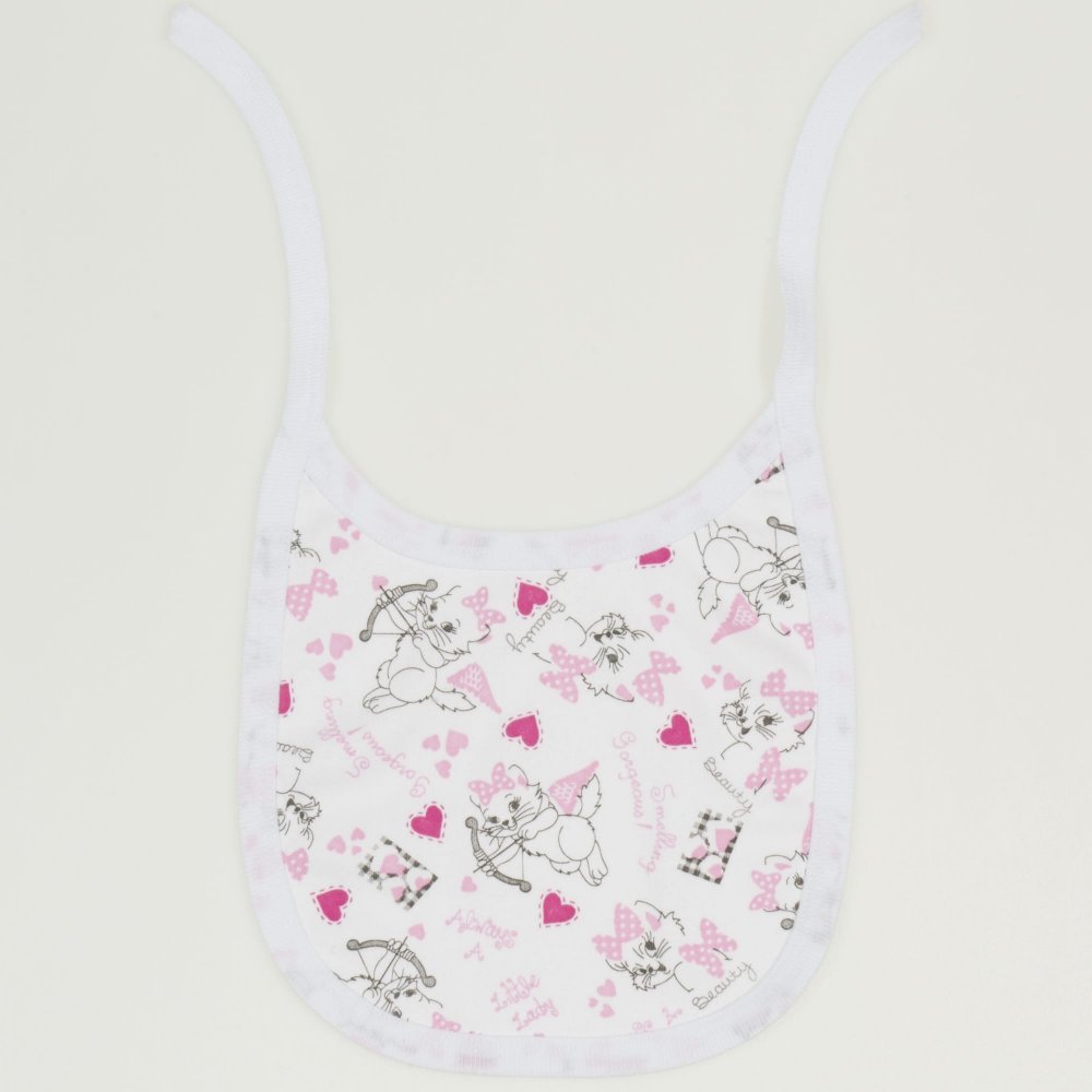 White bib with cat allover print | liloo