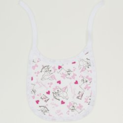 White bib with cat allover print