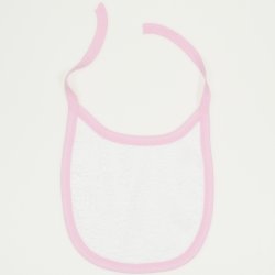 White terry & pink bib