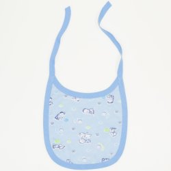 Azure bib with sweet baby print