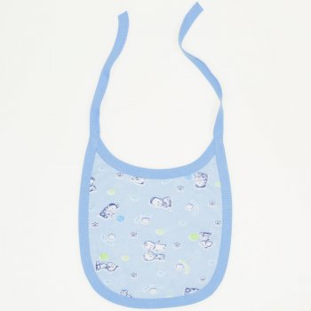 Azure bib with sweet baby print