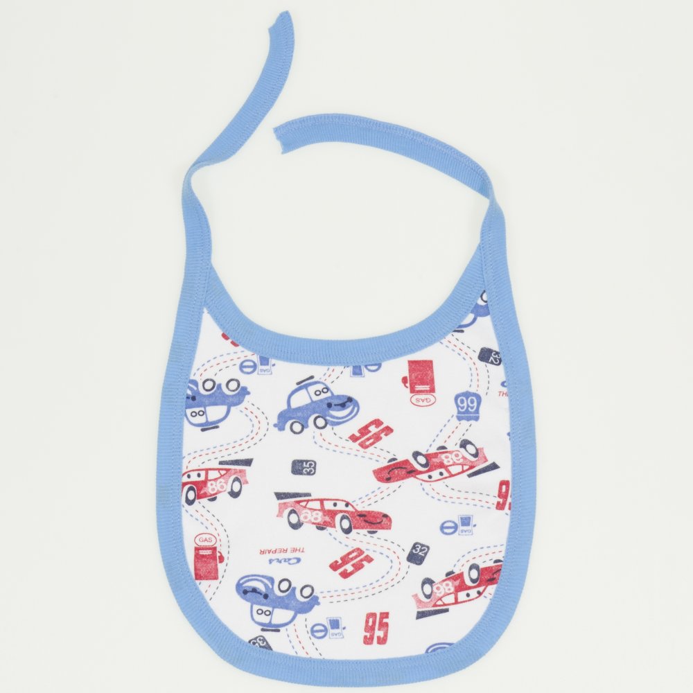 Cars allover print & turquoise trim bib | liloo