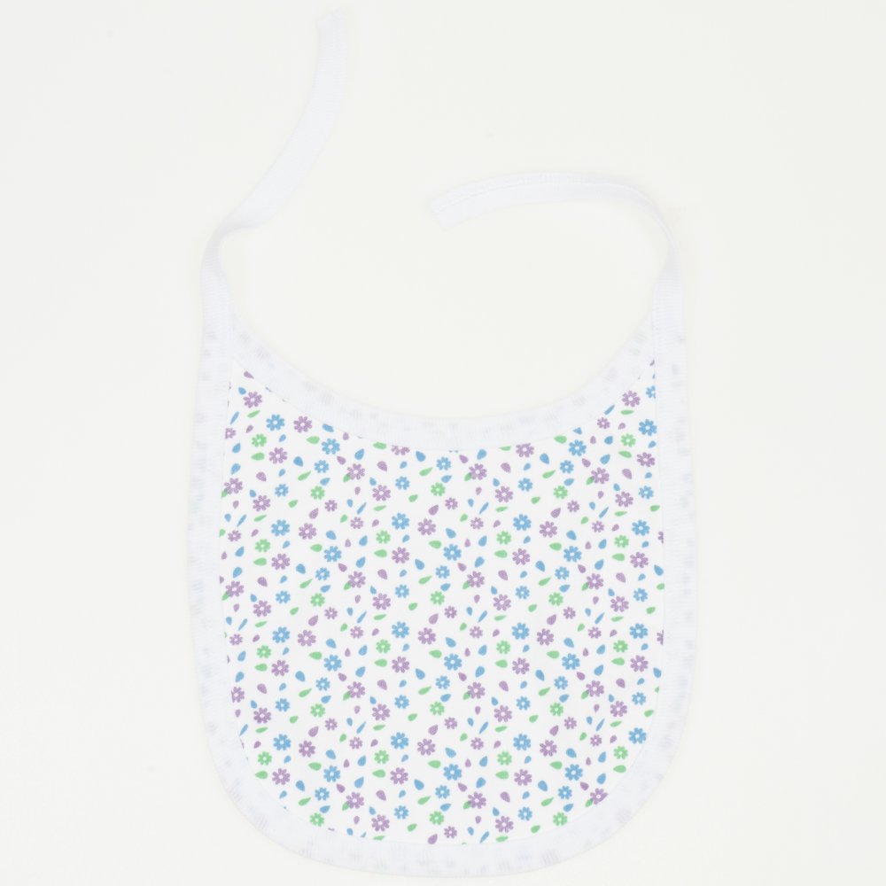 White bib with flowers print | liloo