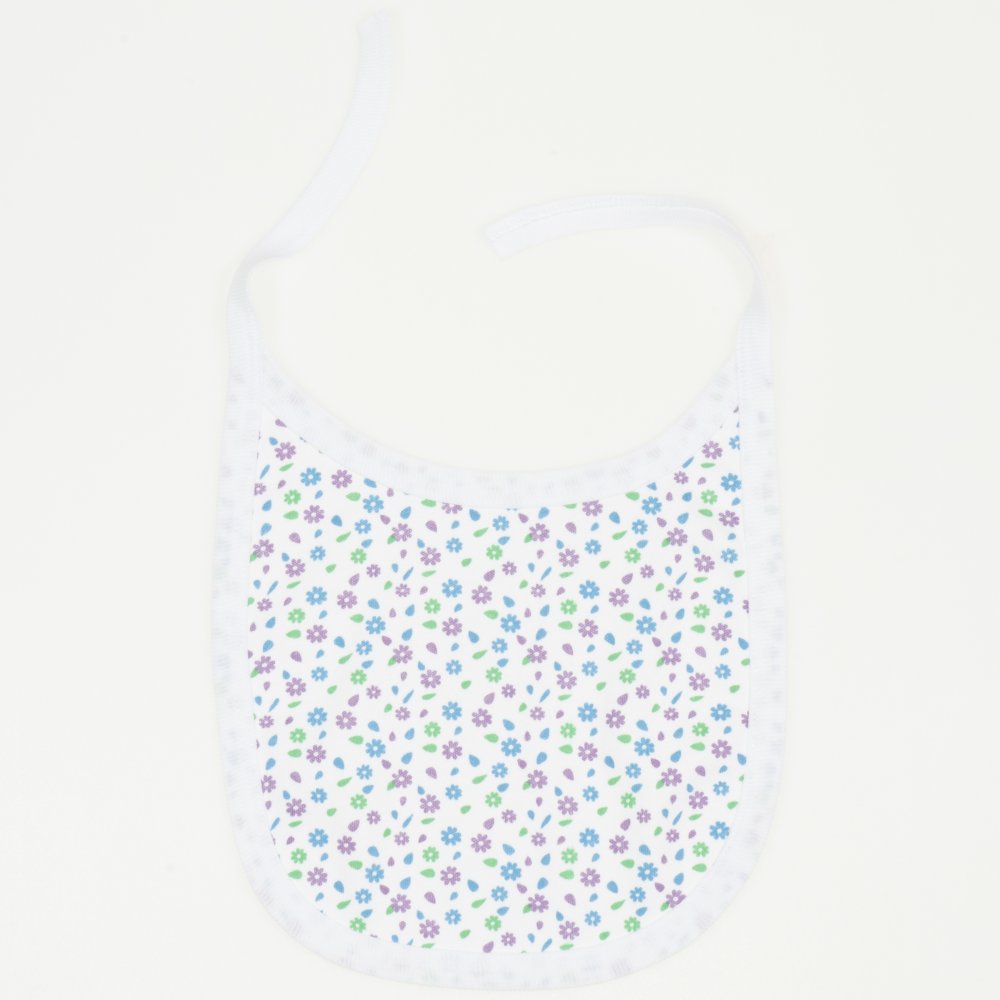 White bib with flowers print | liloo