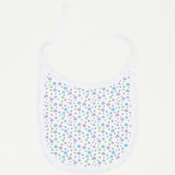 White bib with flowers print