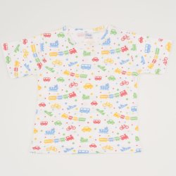 Bluza casa maneca scurta imprimeu model jucarii transport
