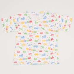 Short-sleeve undershirt with transport toys print