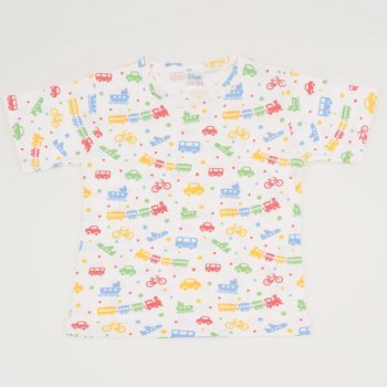 Short-sleeve undershirt with transport toys print | liloo