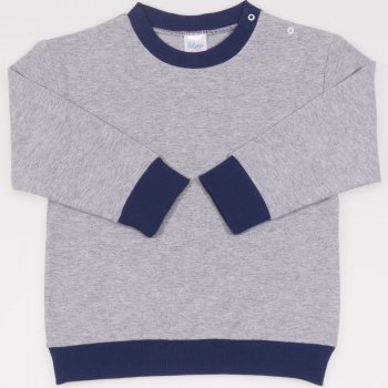 Gray sweatshirt with navy blue