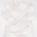 Bluza trening groasa (flausata) alba imprimeu forme geometrice | liloo.ro