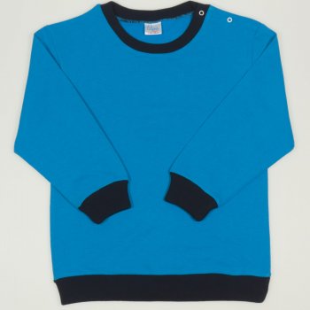 Turquoise sweatshirt with navy blue