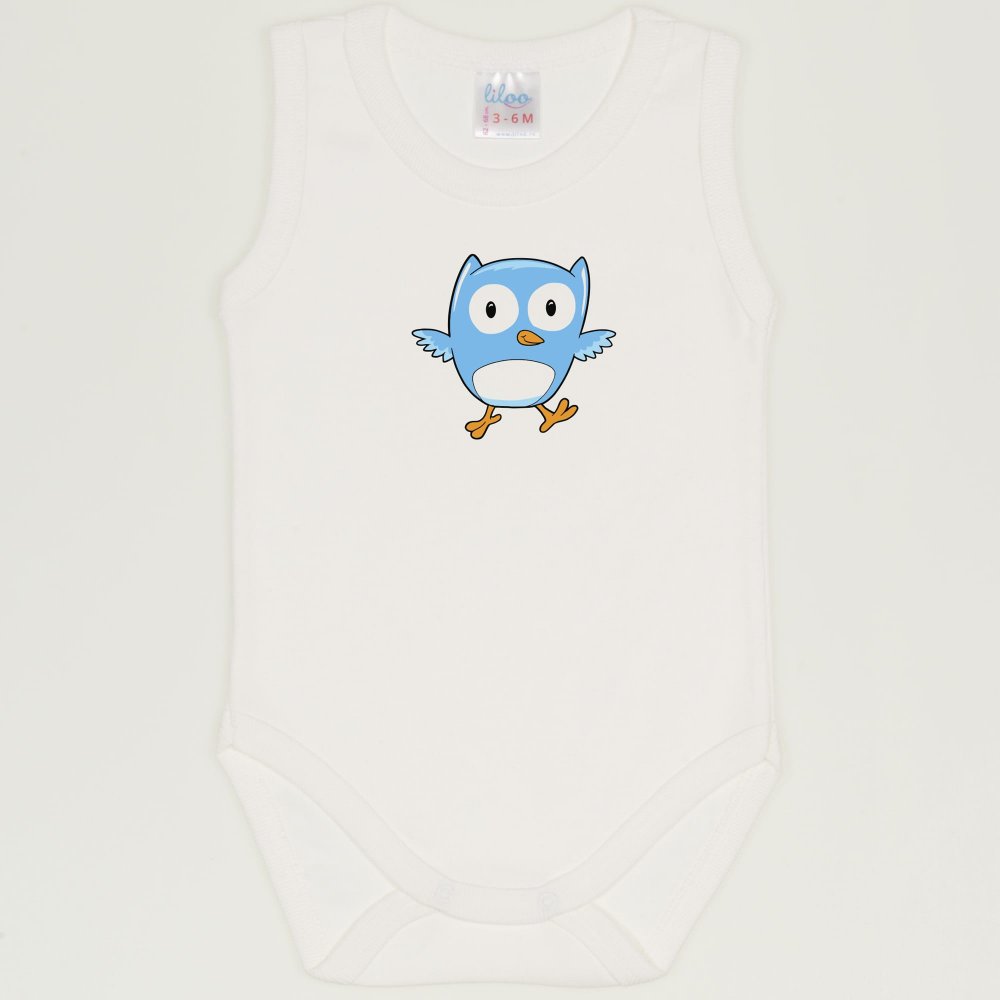 Blanc de blanc sleeveless bodysuit with owl print | liloo