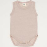 Beige organic cotton sleeveless bodysuit | liloo