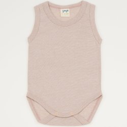 Beige organic cotton sleeveless bodysuit