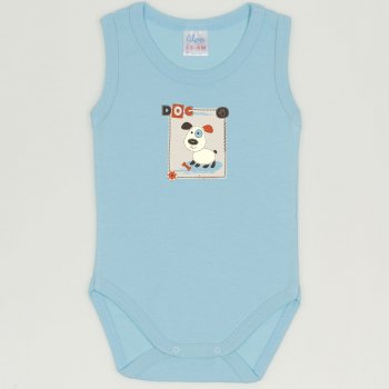 Body maiou bleu petit four imprimeu catelus | liloo