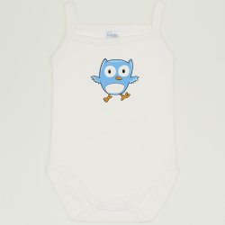 Blanc de blanc sleeveless bodysuit with owl print