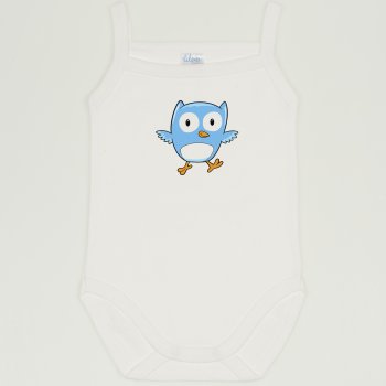 Blanc de blanc sleeveless bodysuit with owl print | liloo