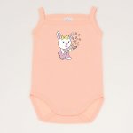 Peach fuzz sleeveless bodysuit (camisole type) with guitarist bunnies print | liloo