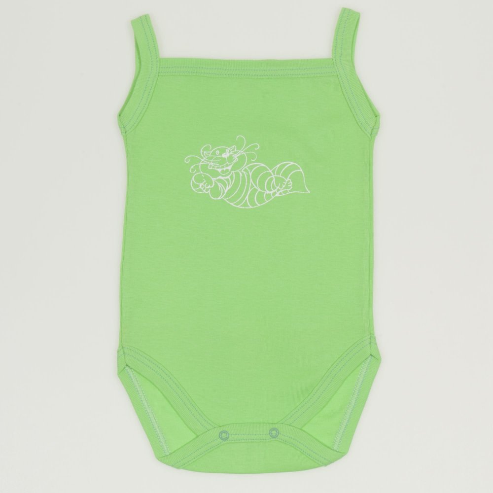 Green sleeveless bodysuit with cat print | liloo