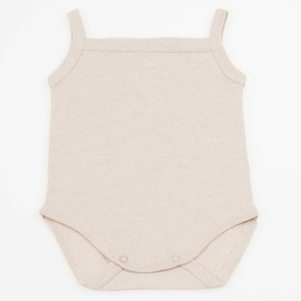 Tank top body with beige organic cotton straps | liloo