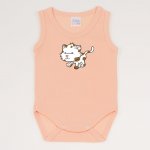 Peach fuzz sleeveless bodysuit with kitten for a walk print | liloo 