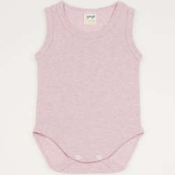 Pink melange organic cotton sleeveless bodysuit