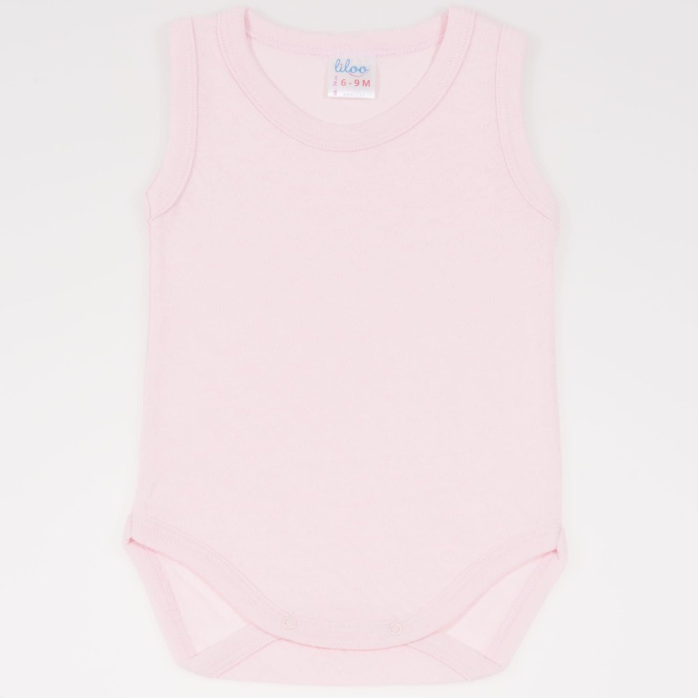 Pink sleeveless bodysuit - premium multilayer material with model | liloo