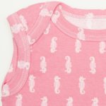 Salmone sleeveless bodysuit with sea horses print | liloo