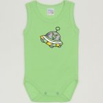 Summer green sleeveless bodysuit with alien print | liloo