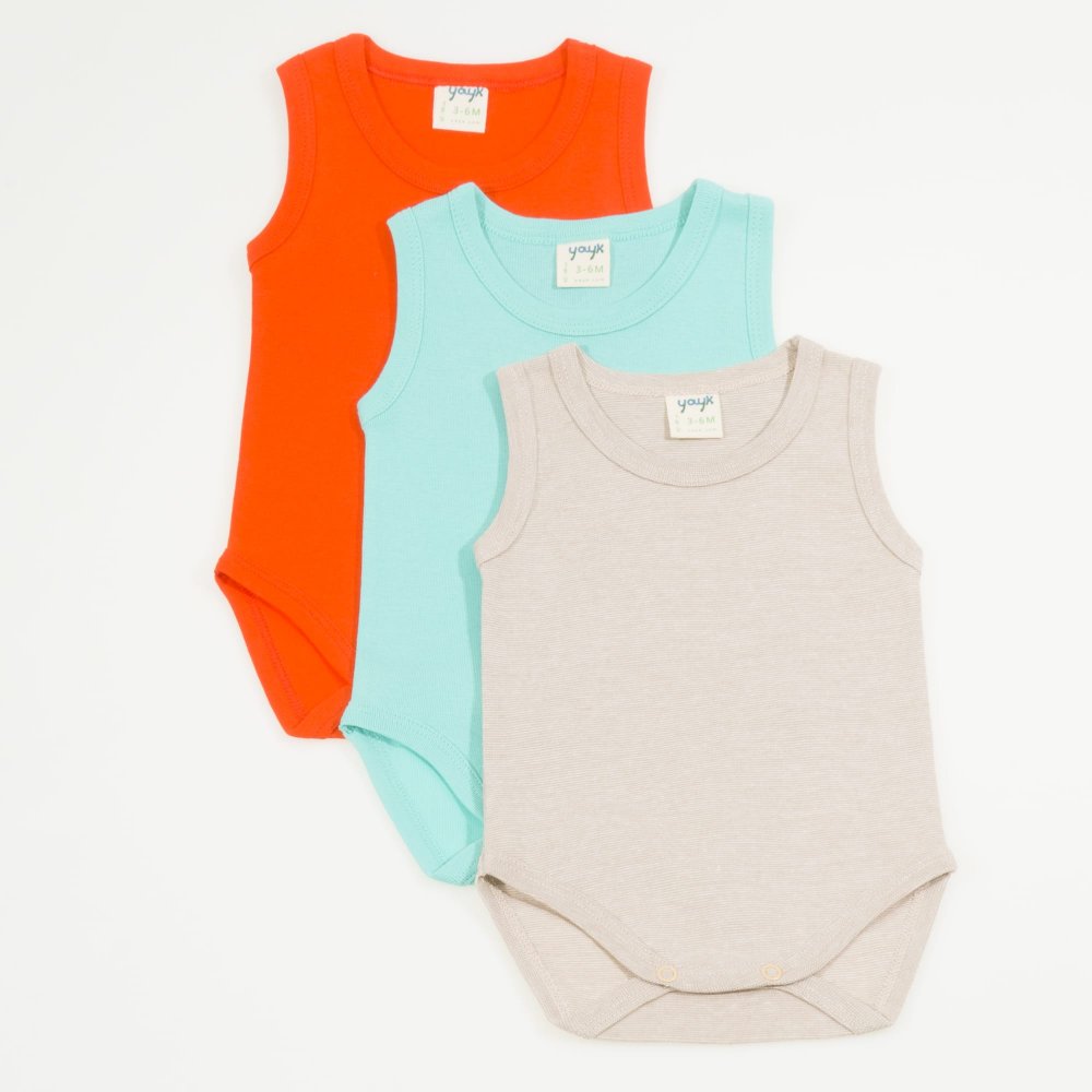 organic cotton tank top type baby body set 3 pieces | liloo