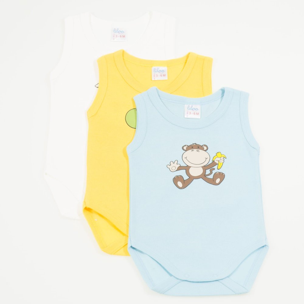 Baby bodysuit type tank top model for boys, set of 3 pieces at | liloo