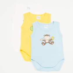 Baby bodysuit type tank top model for boys - set of 3 pieces