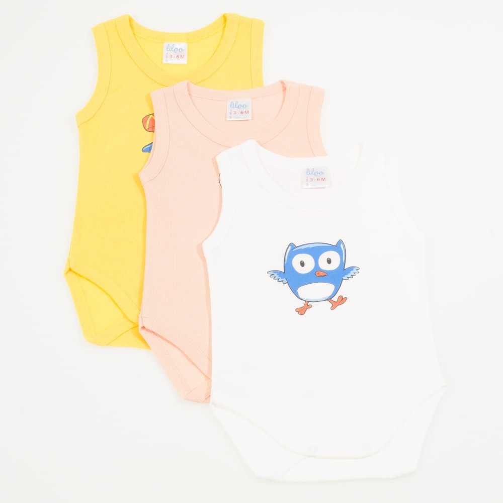 baby bodysuits type tank top model girls set-3 pieces | liloo