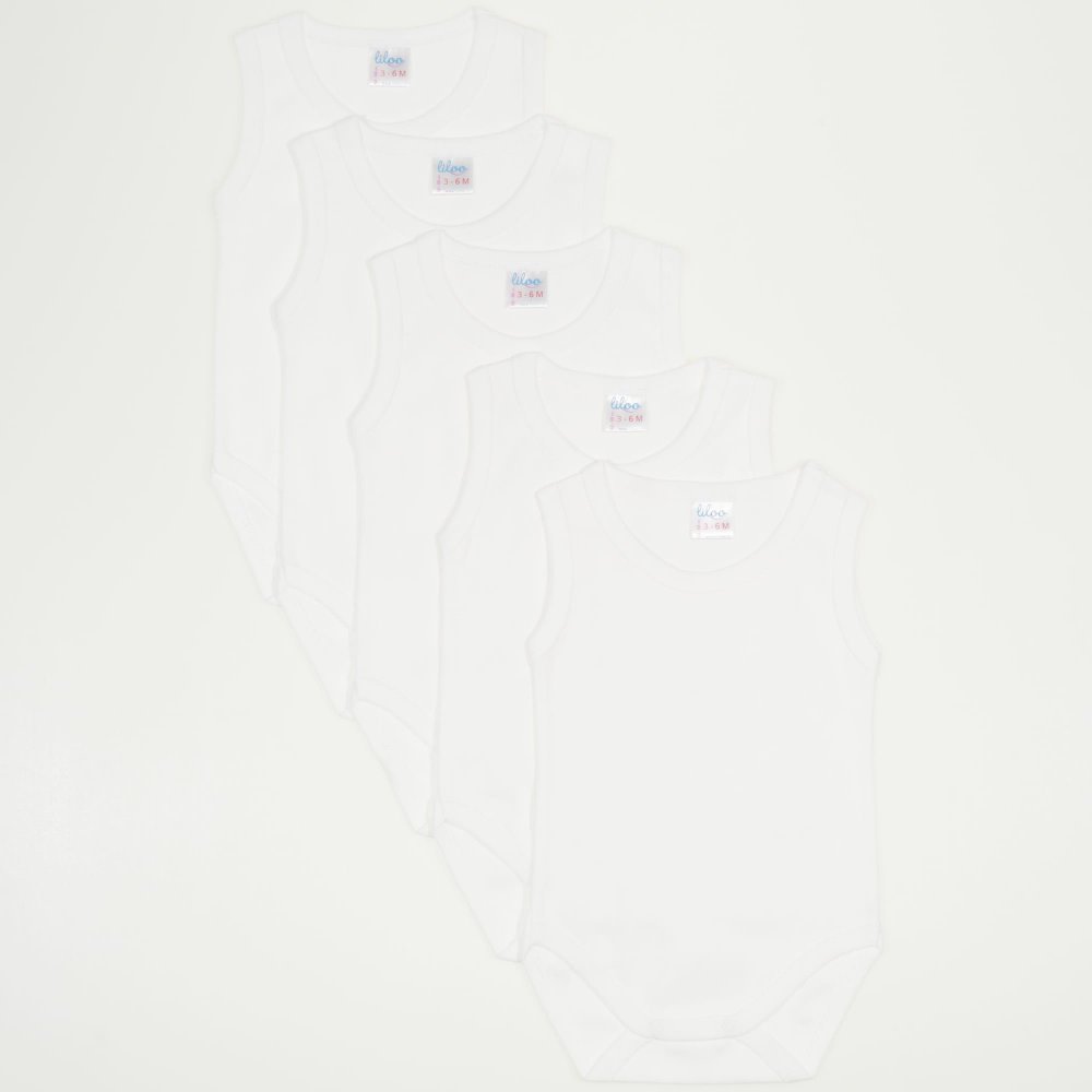 White sleeveless bodysuit uni - set of 5 pieces | liloo