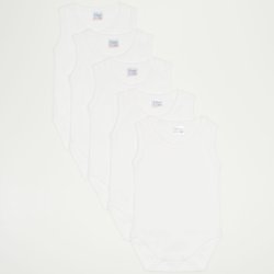 White sleeveless bodysuit uni - set of 5 pieces