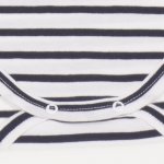 White long-sleeve bodysuit with black stripes print | liloo