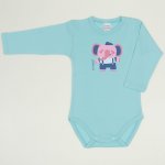 Blue radiance long-sleeve bodysuit with elephant print | liloo