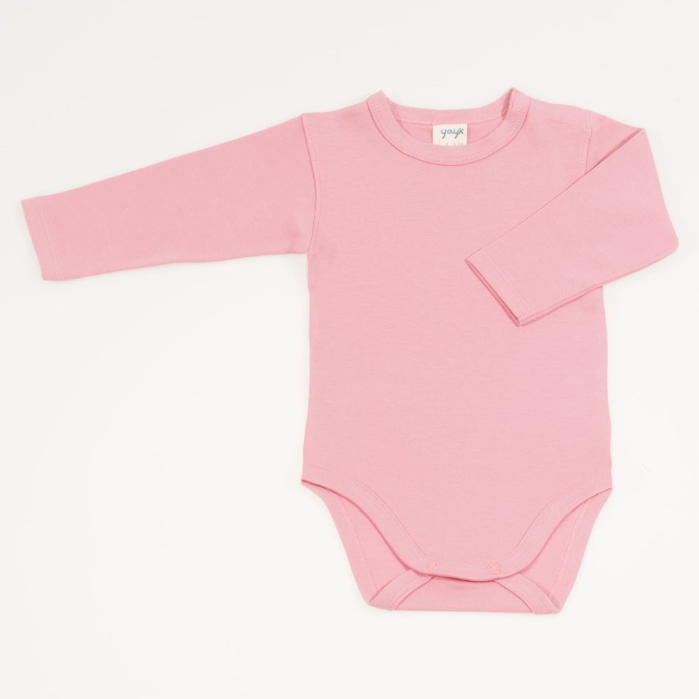 Brandied apricot organic cotton long-sleeve bodysuit | liloo