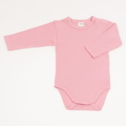 Brandied apricot organic cotton long-sleeve bodysuit 