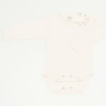 Natural cream organic cotton long-sleeve bodysuit | liloo