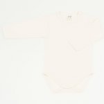 Natural cream organic cotton long-sleeve bodysuit | liloo