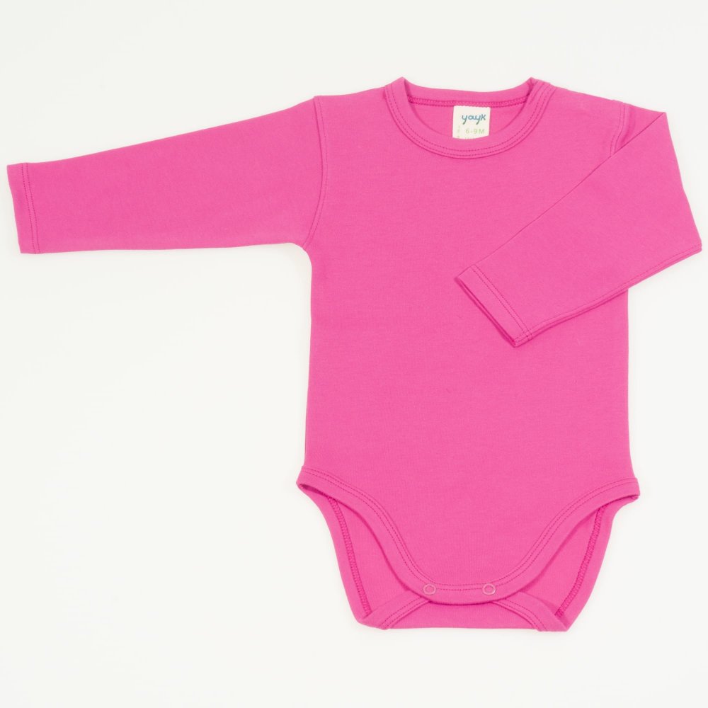 Cyclamen organic cotton long-sleeve bodysuit | liloo