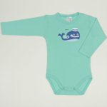 Cockatoo long-sleeve bodysuit with whale print | liloo