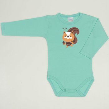 Cockatoo long-sleeve bodysuit with Xerus print