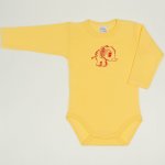 Minion yellow long-sleeve bodysuit with elephant print | liloo