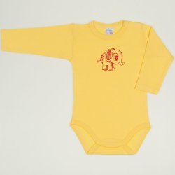 Minion yellow long-sleeve bodysuit with elephant print