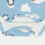 Aqua long-sleeve bodysuit - organic cotton with penguins print | liloo