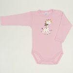 Orchid pink long-sleeve bodysuit with giraffe print  | liloo