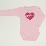 Orchid pink long-sleeve bodysuit with princess print  | liloo