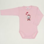 Orchid pink long-sleeve bodysuit with zebra with balloons print  | liloo